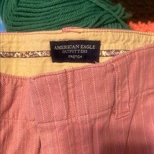 American Eagle Outfitters Coral Pinstripe Pants